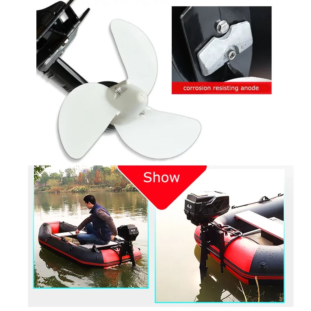Outboard Boat 48V Motor Fishing Brushless Engine Trolling Electric Motor 4HP Techtongda