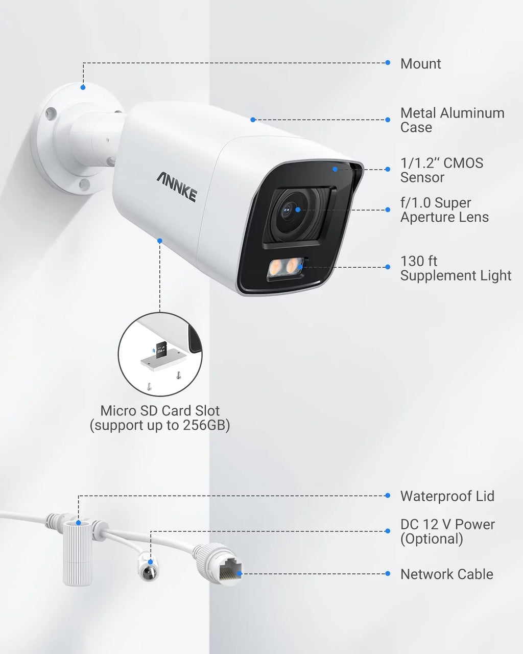 Ultra Night Human IP 4K Full Poe Vehicle Security Color Camera ANNKE True Supplement HD Light Detection with Vision
