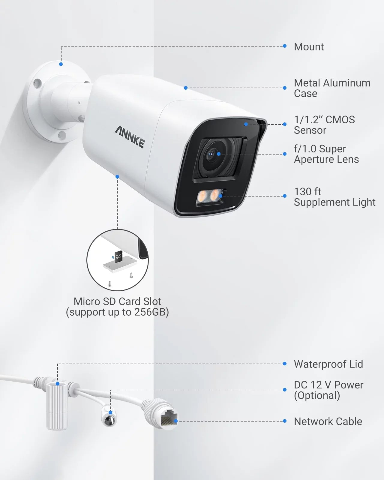 Ultra Night Human IP 4K Full Poe Vehicle Security Color Camera ANNKE True Supplement HD Light Detection with Vision