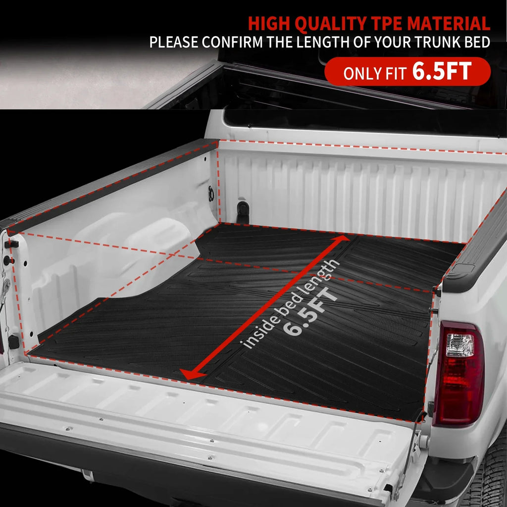 Fit Storage) Flat 2015-2024 F-150 Bed F150 Liner Mat Truck Lightning Cab Fold Long SuperCrew Bed 6.5Ft (Fit W/O