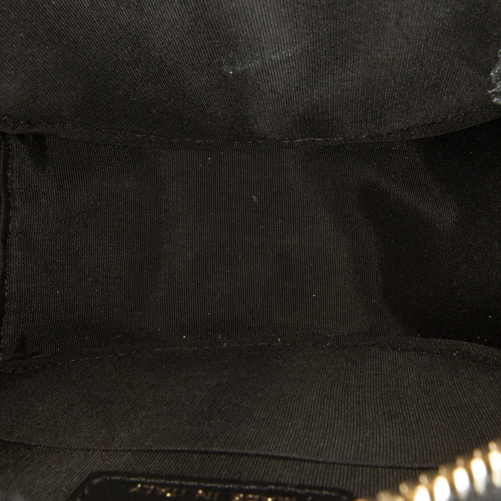 Chain Unisex with Coin 19 Lambskin Purse Black (Good) Clutch Bag Tweed Authenticated Pre-Owned Fabric Round Crossbody and