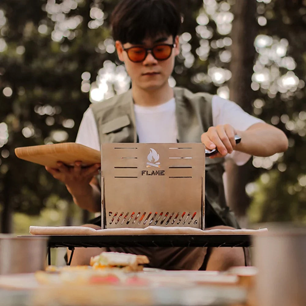 Camping Cooking Steel for Furnace, Picnic Nebublu Portable Stove BBQ Stainless