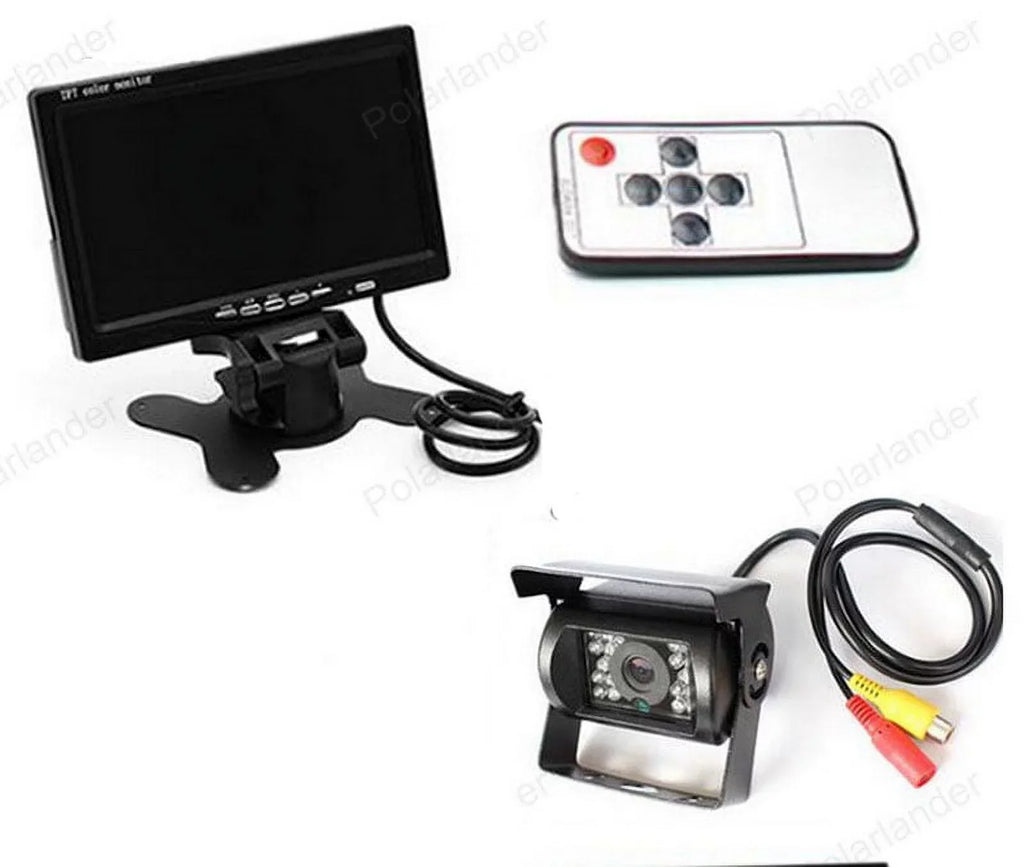 feet with Night RV Vision+32 Van cable IR 12V/24V Bus TFT parking camera Car Car for LCD Truck LED system 18 7inch Monitor reverse