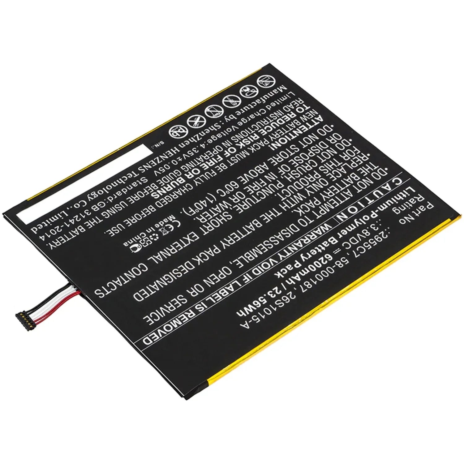 6200mAh, Capacity Battery Ultra Amazon 3.8V, Batteries - 26S1015-A Accessories Tablet N Li-Pol, High BNA-WB-P9722 for Battery Replacement -