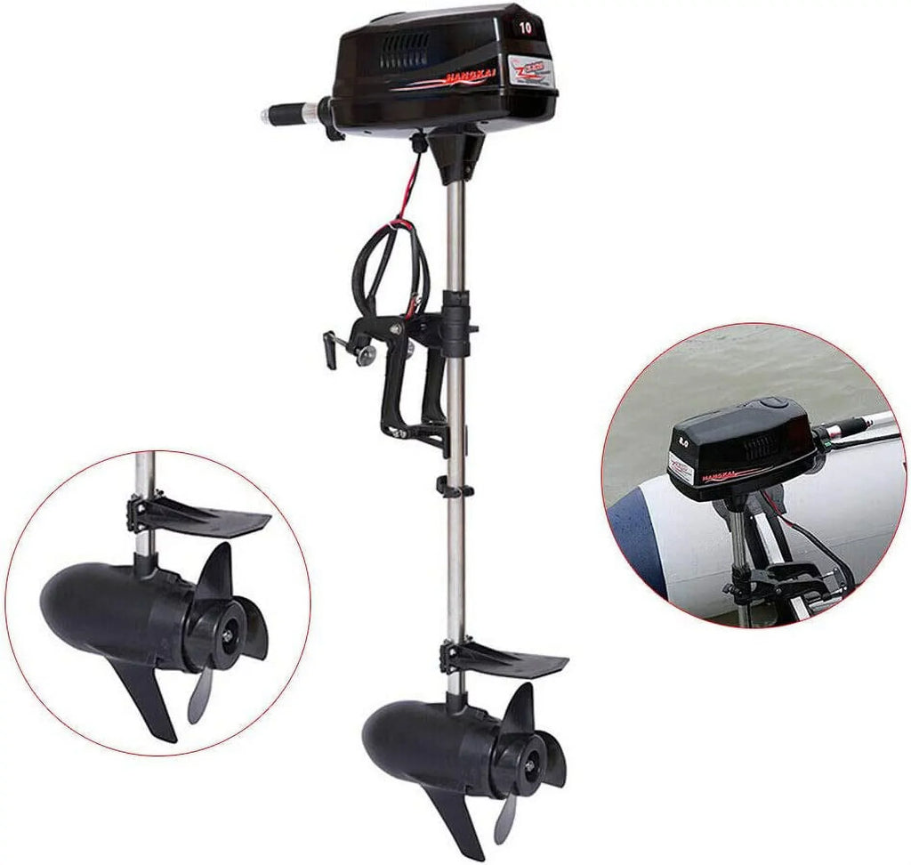 Heavy Fishing Boat 10HP Canoe Kayak Control Brushless Boat Trolling Engine Trolling Duty Engine Motor for Fishing Miumaeov 2200W Electric Outboard Motor Propeller Boat 60V Tiller Outboard