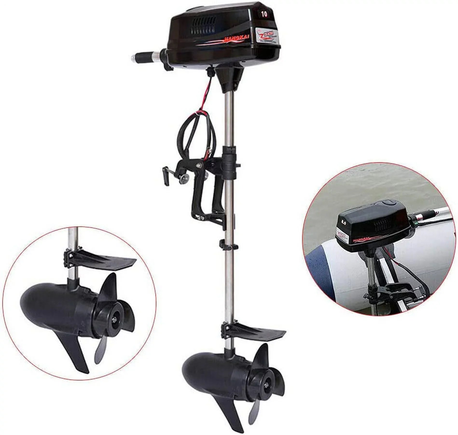 Heavy Fishing Boat 10HP Canoe Kayak Control Brushless Boat Trolling Engine Trolling Duty Engine Motor for Fishing Miumaeov 2200W Electric Outboard Motor Propeller Boat 60V Tiller Outboard