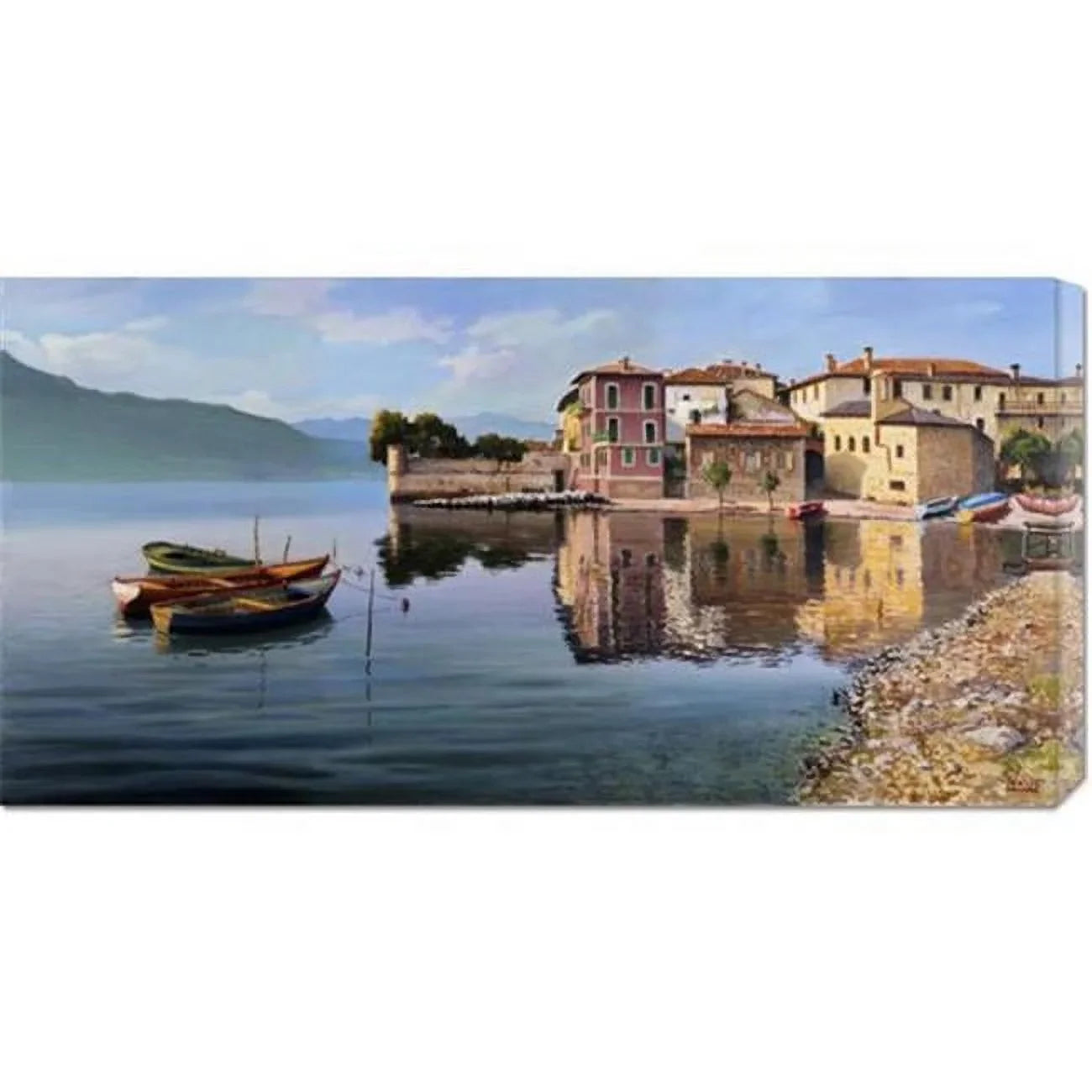 lago' Adriano sul Galasso Stretched Canvas 'Paese
