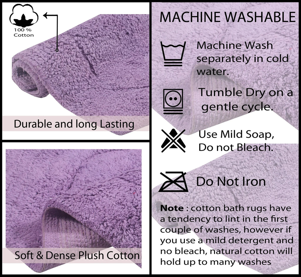 Absorbent Weavers Wash Rugs, Waterford Dry, Contour, 20" Rug Cotton Extra 20" 100% Carpet, rugs Machine and Plush Bath Purple Collection Bathroom x Home Bath Rug, bath Tufted for Non-Slip Bath Floor,