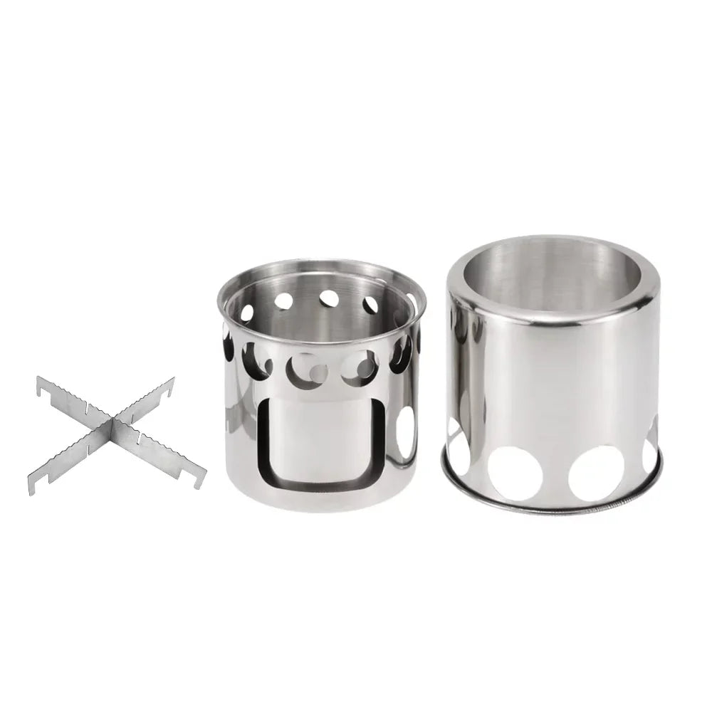 Cooking Camping Lixada Backpacking Burning Wood Pot Combo Stove Portable Set Fishing Hiking