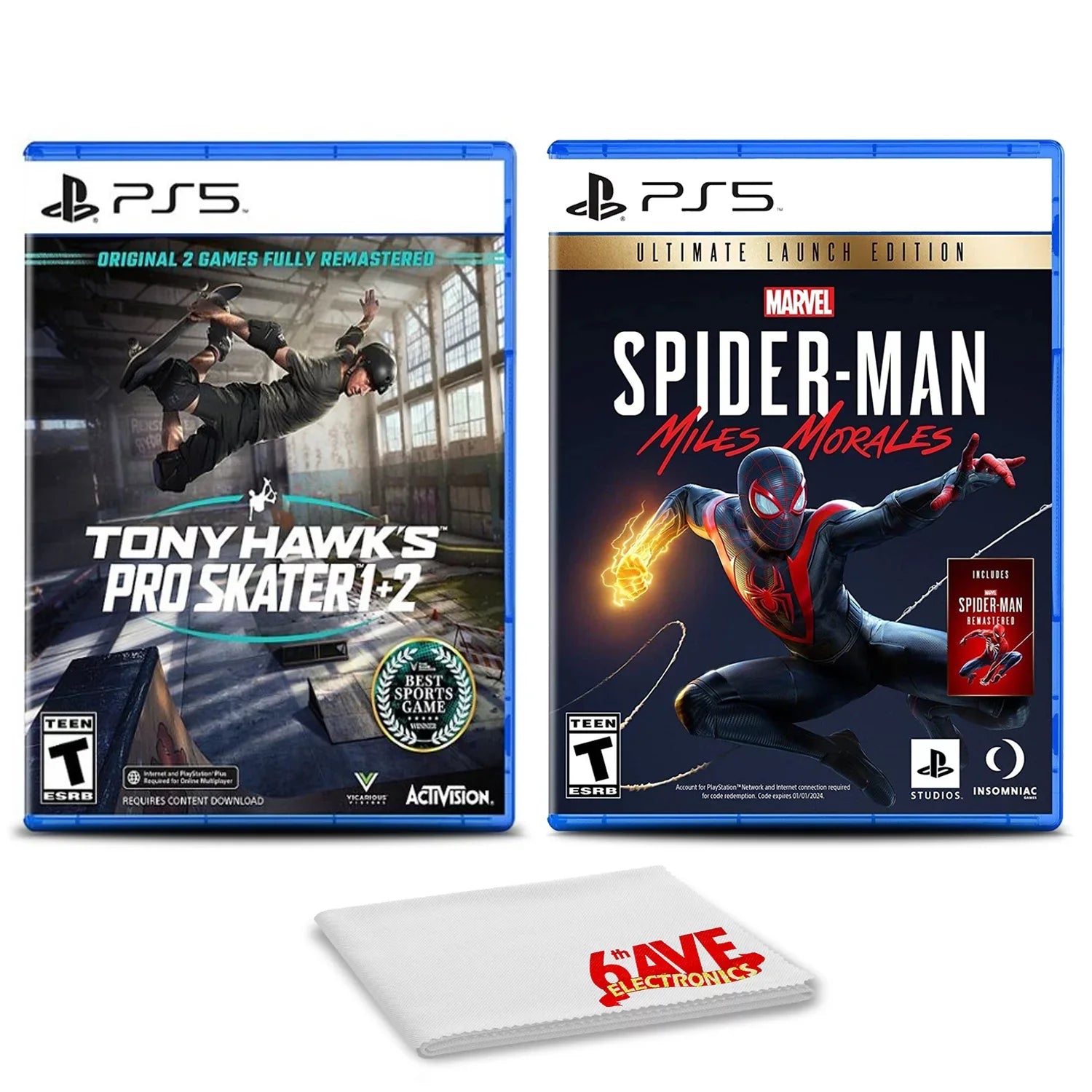 '- Hawk's PS5 Pro Skater Two Tony Miles Morales and 2 Games 1 For With SpiderMan