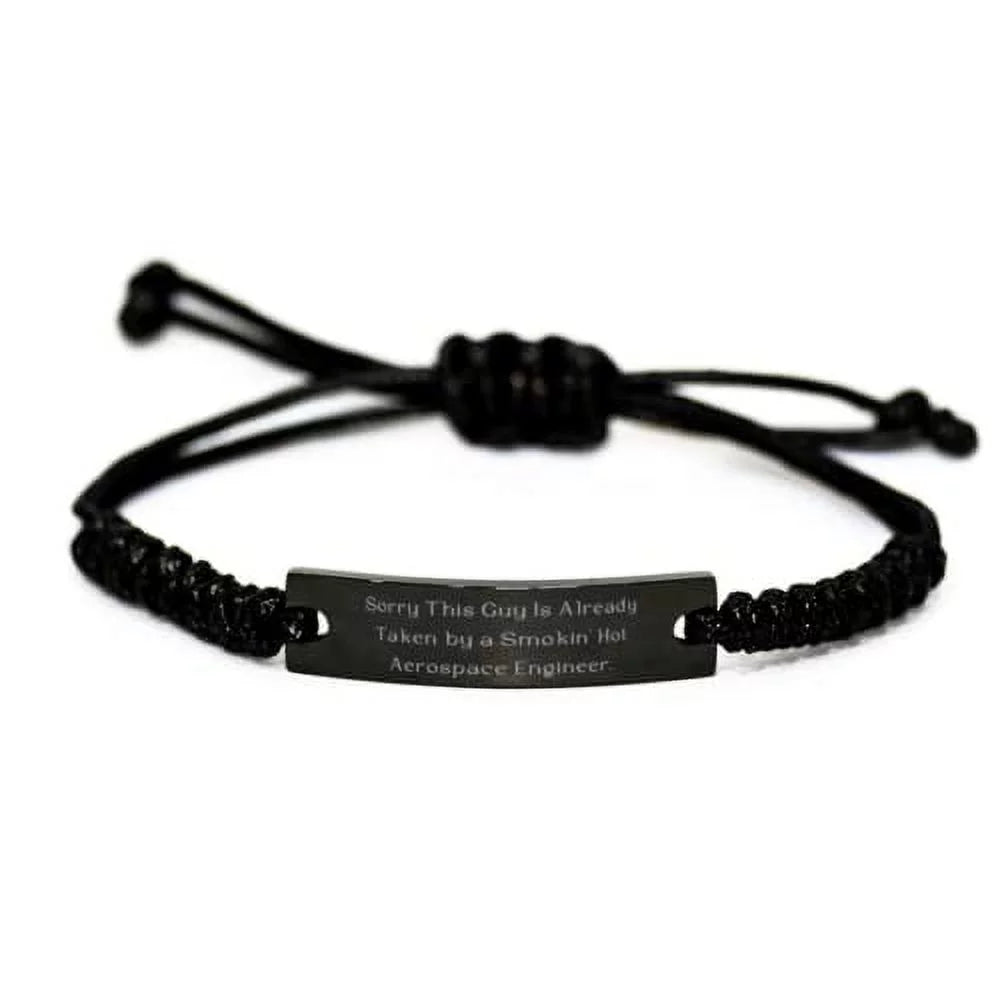 Sorry Guy Aerospace Bracelet Black Team Engineer is', This from Nice amangny Bracelet, Aerospace Engraved for Leader Engineer Coworkers, Rope