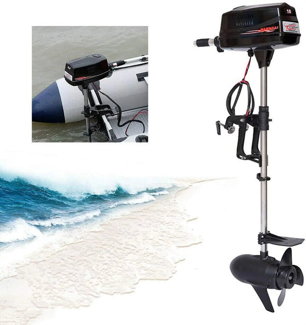 Heavy Fishing Boat 10HP Canoe Kayak Control Brushless Boat Trolling Engine Trolling Duty Engine Motor for Fishing Miumaeov 2200W Electric Outboard Motor Propeller Boat 60V Tiller Outboard