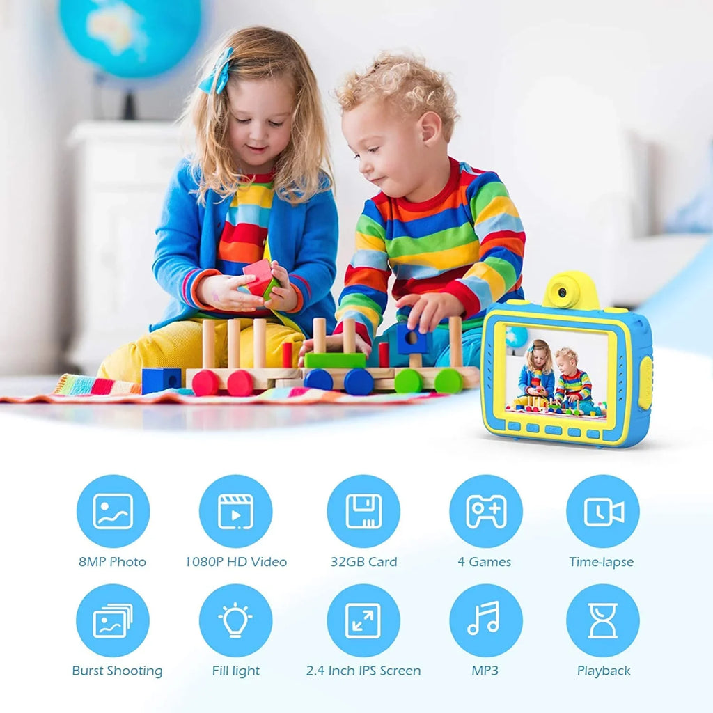 Large VanTop Selfie Extra K8 Screen, Waterproof 32GB with Blue Recognition, inch Kids Supported Silicon Card, Case 1080P Games, Camera 2.4 Face Fill Camera Kid-Proof Memory / Video 4 8MP Junior Light,
