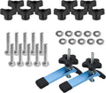 Track 1/4-20 (71846) Kit x Hold 2x5-1/2" 10) Track Fixtures and w/Hold Kit, Down of Clamps, T Hex Washers, Accessories POWERTEC Track for T L Bolts Clamps, Down 1-1/2" and Woodworking Jigs Knob T (Set