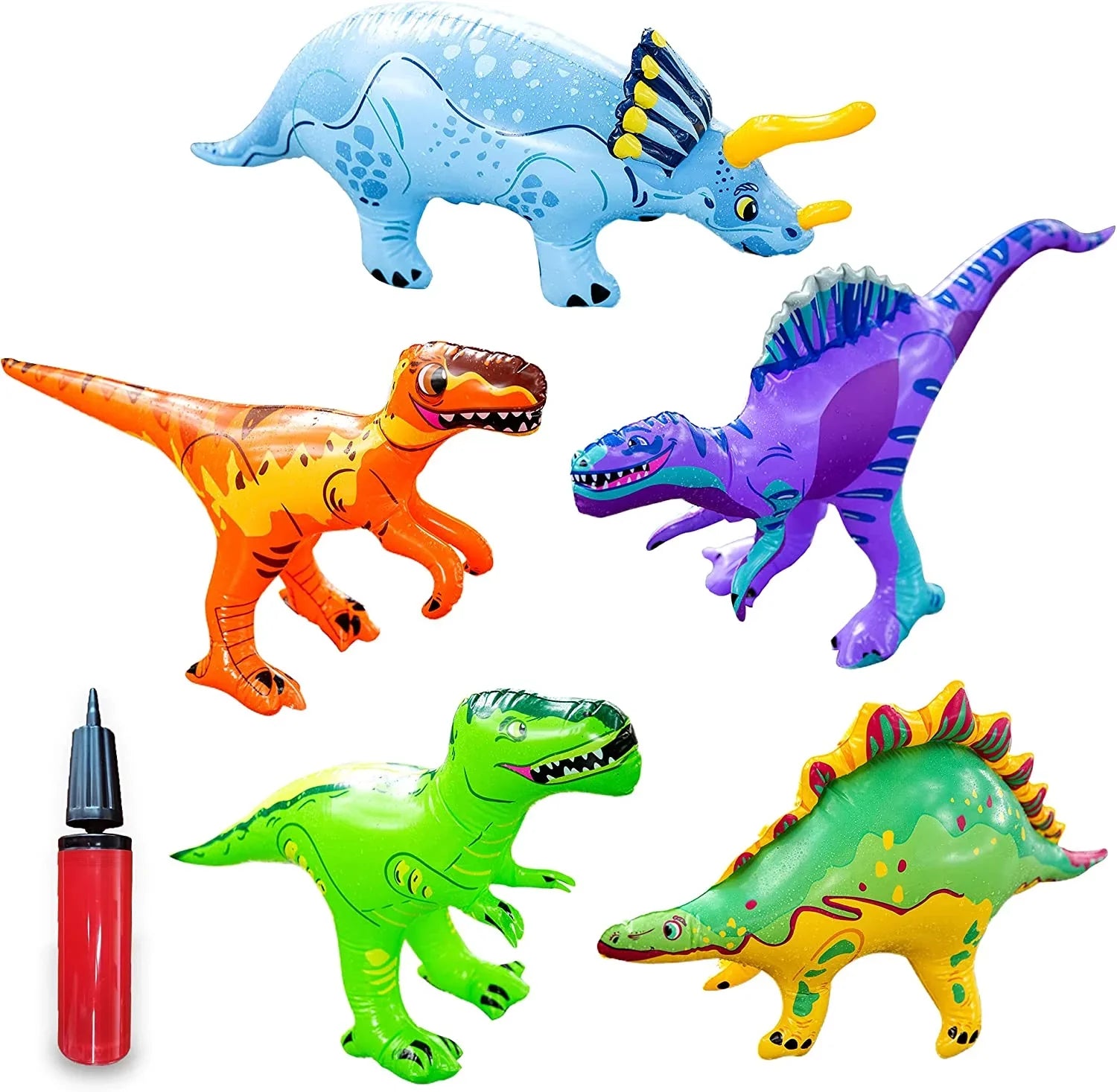 Dinosaur Dazmers With Dinosaur T-Rex Toys | Inflatable Pump Playset Set -