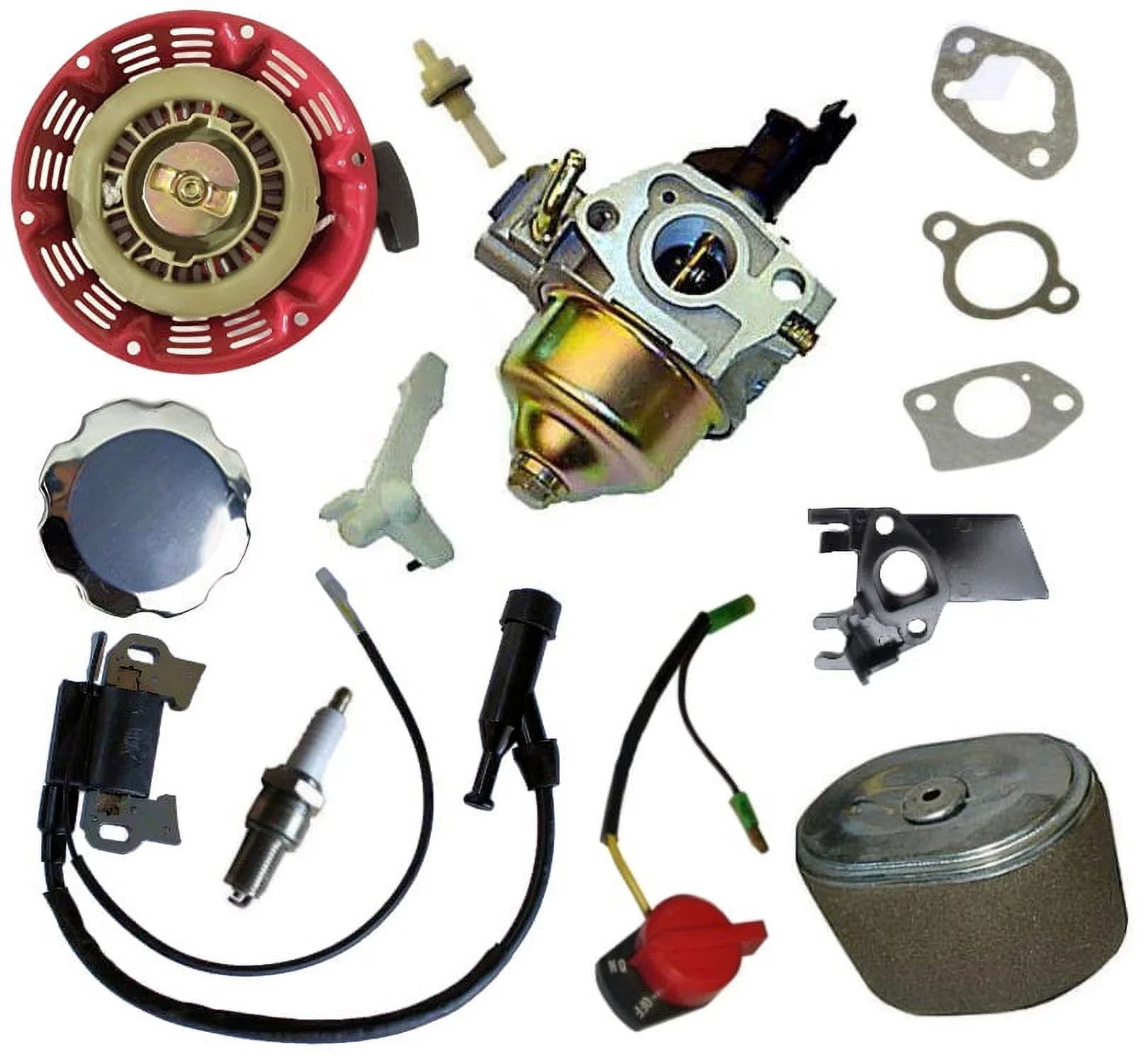 FITS AIR FILTER CARBURETOR HONDA GX160 SPARK RECOIL COIL CAP IGNITION GX200 GAS PLUG
