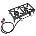 Reliable Camping Iron Furnace Double (Standard), Durable for for BBQ Anself Cooking Cooking Patio Gas Cast and Stove Needs Propane