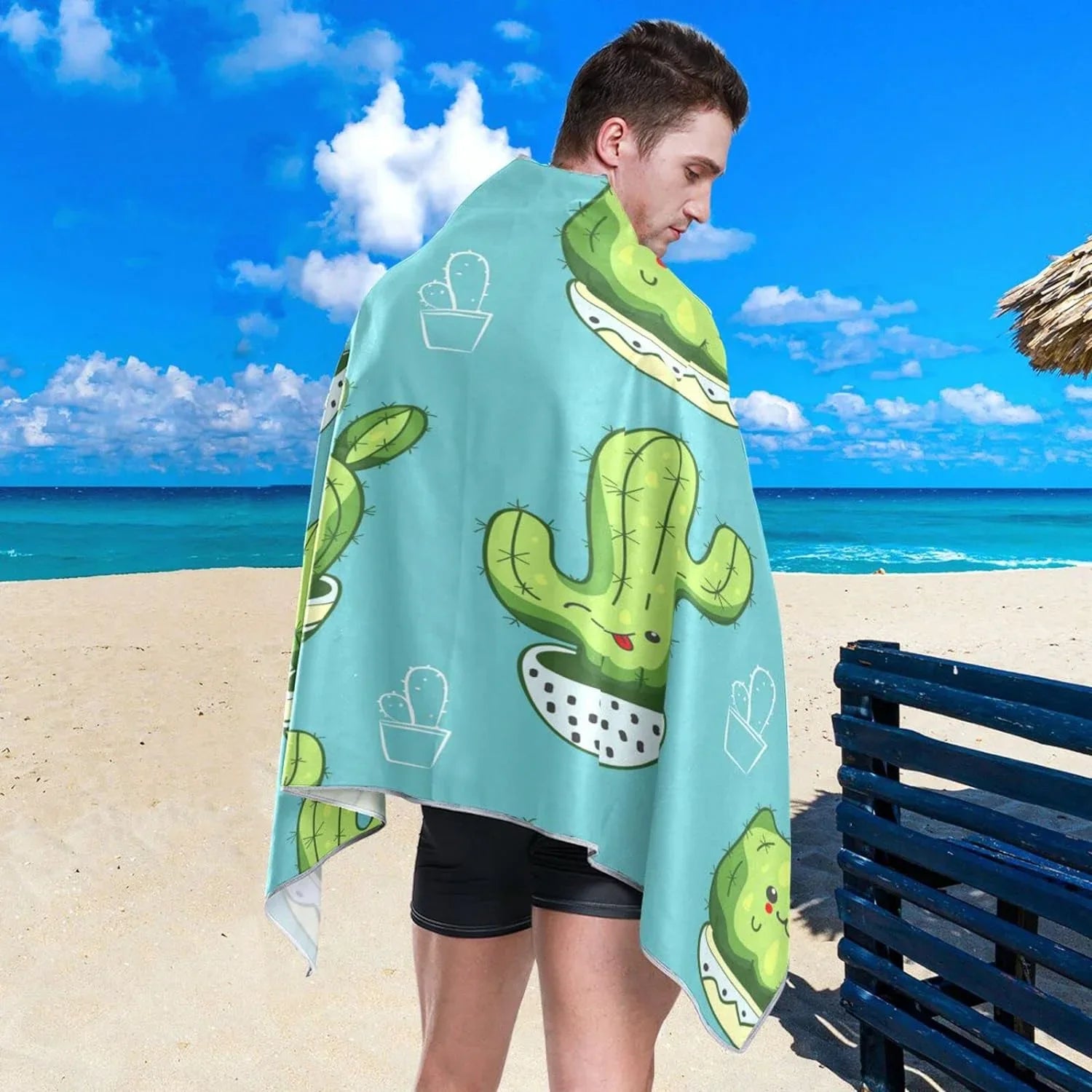 Cute Absorbent Towels Lightweight Towel - Super Beach Dry Cactus Swimming Bestwell Towel Compact Holiday（203） for Quick - Oversized Kawaii Camping Travel