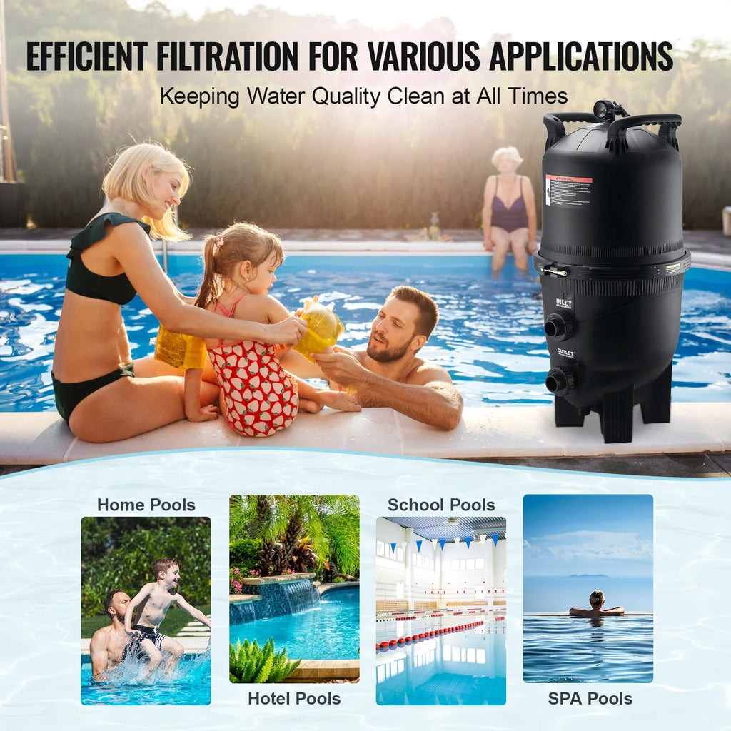 Filtration In/Above Pool Swimming Filter 425Sq.Ft SKYSHALO Pool Cartridge Ground
