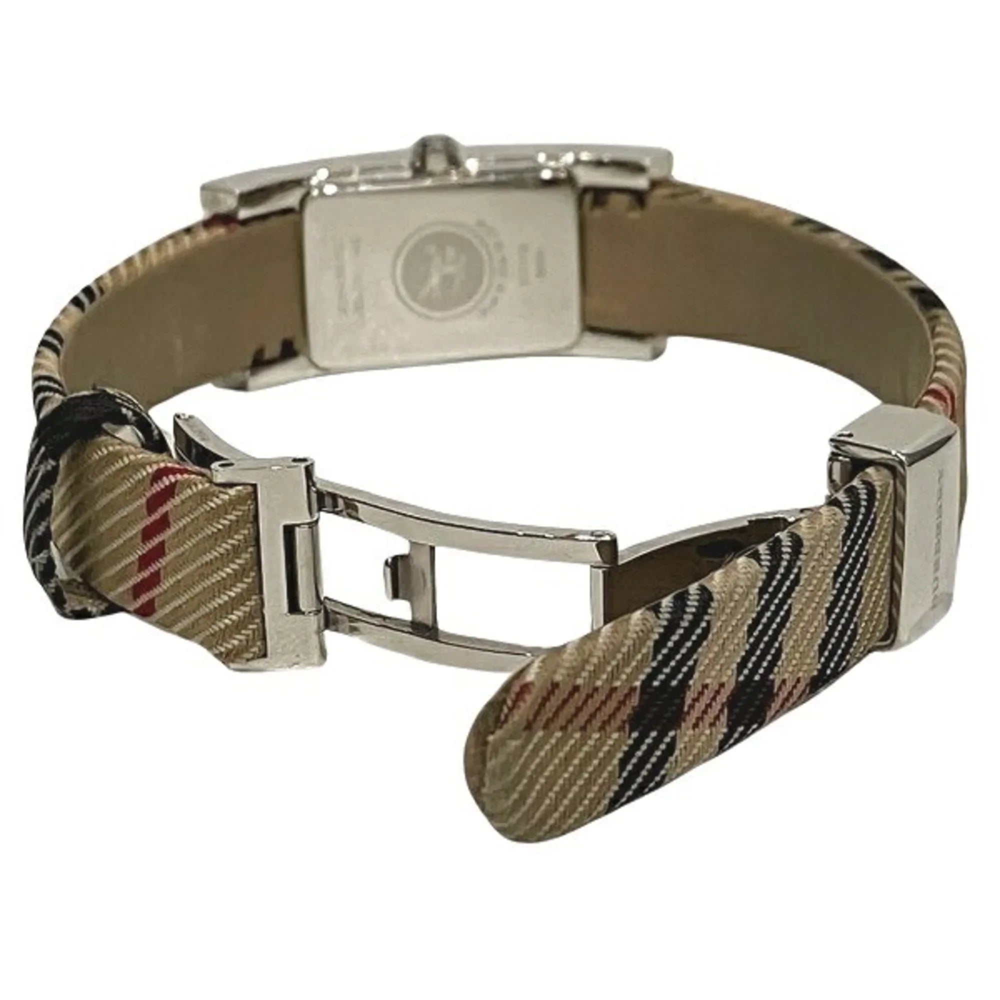 Quartz BU1015 Women's Burberry Check Watch Pre-Owned (Good) Square