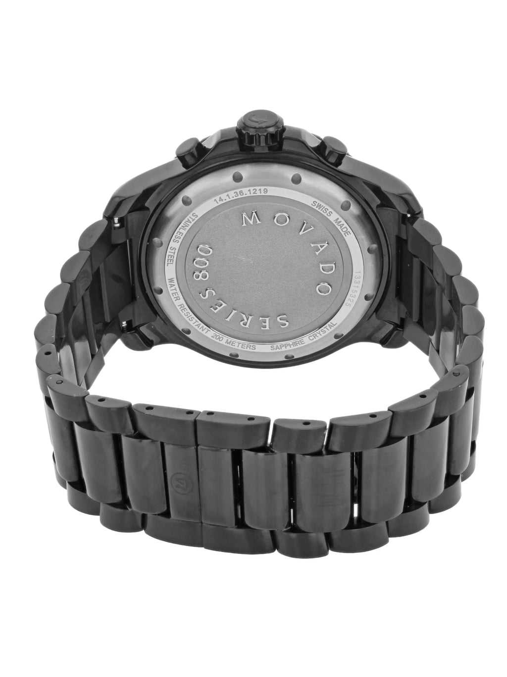 Coated PVD (Good) 800 Black Pre-Owned Quartz Steel Watch Movado 2600119 Series