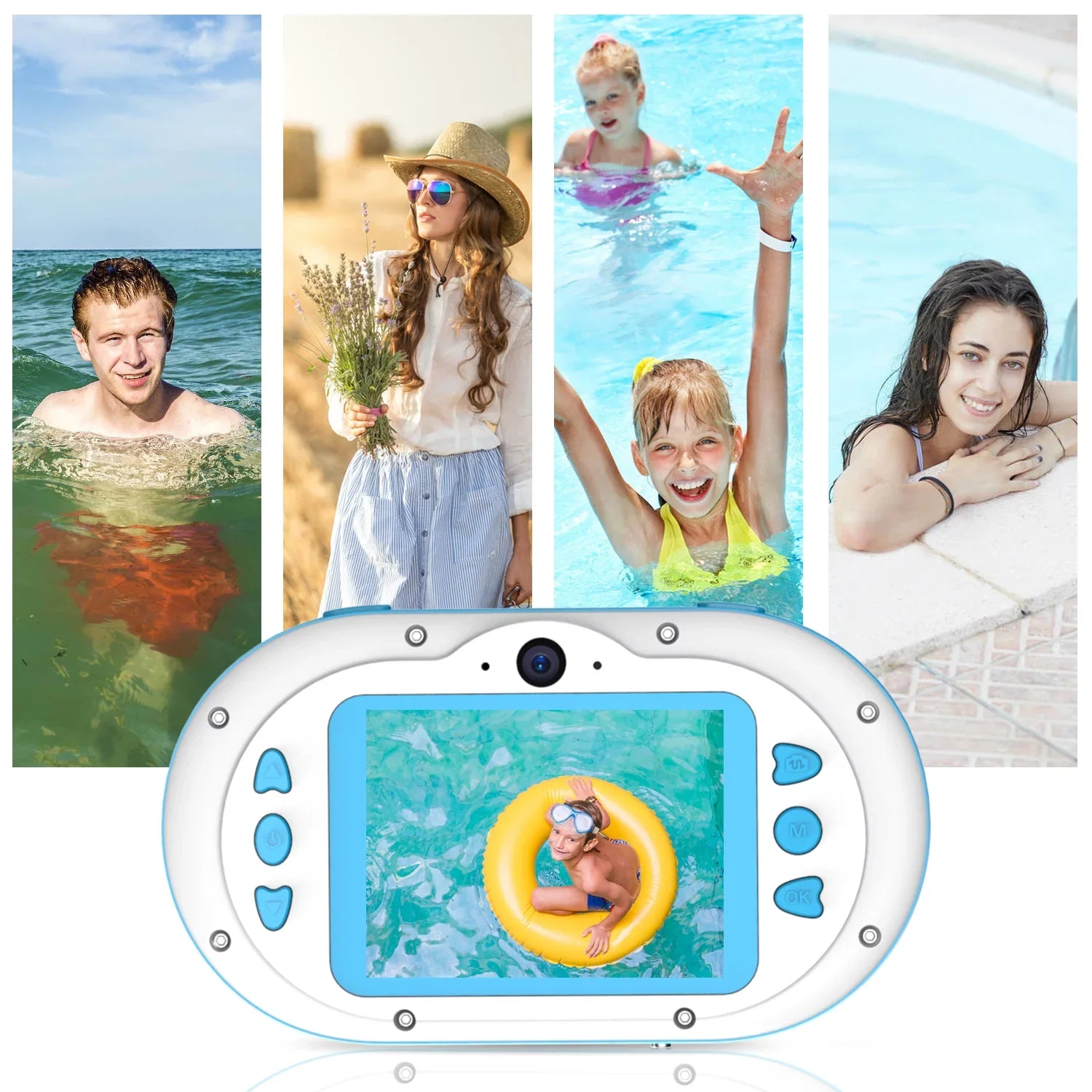 with 5s and Front Rear IPS for Waterproof Digital One-click 8MP PhotoVideo OWSOO Inch Self-timer Dual 2.4 Cameras Screen