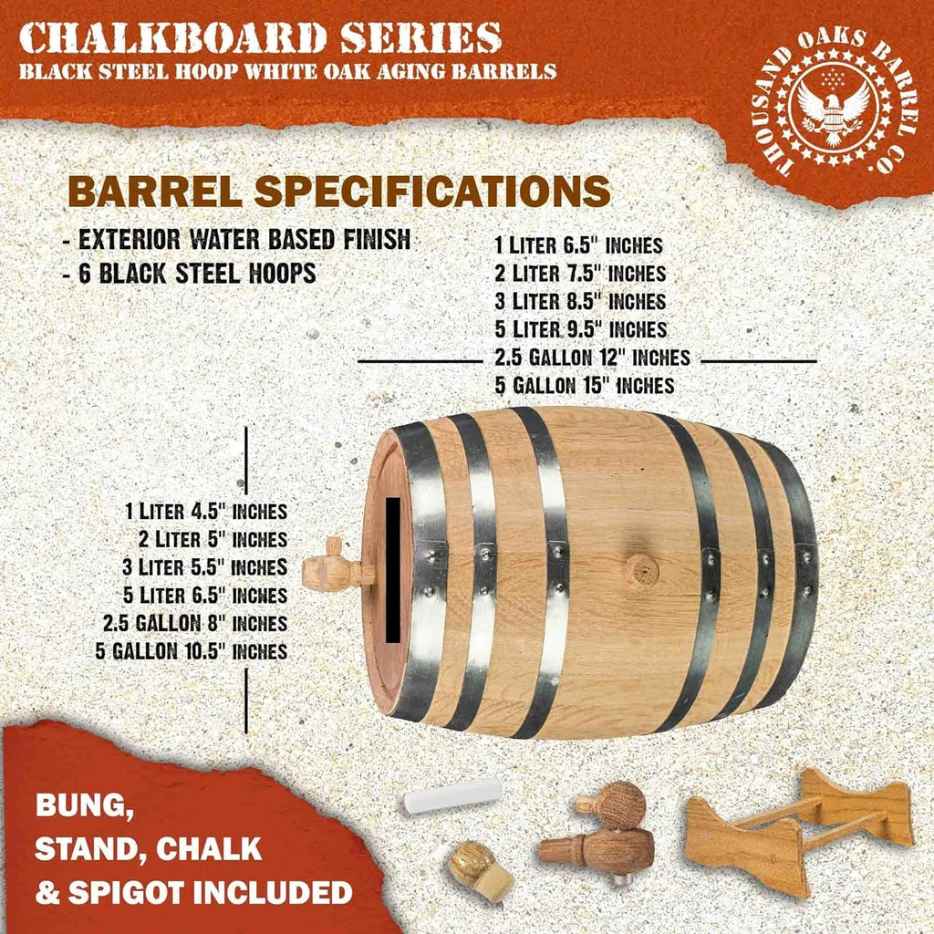Stch, Mini Hot Bourbon, Front With - Charred Whiskey, Chalkboard For Barrel Oak (2 - cktails, Der American Bar Keg Liter) Aging Home . By Sauce Gin,