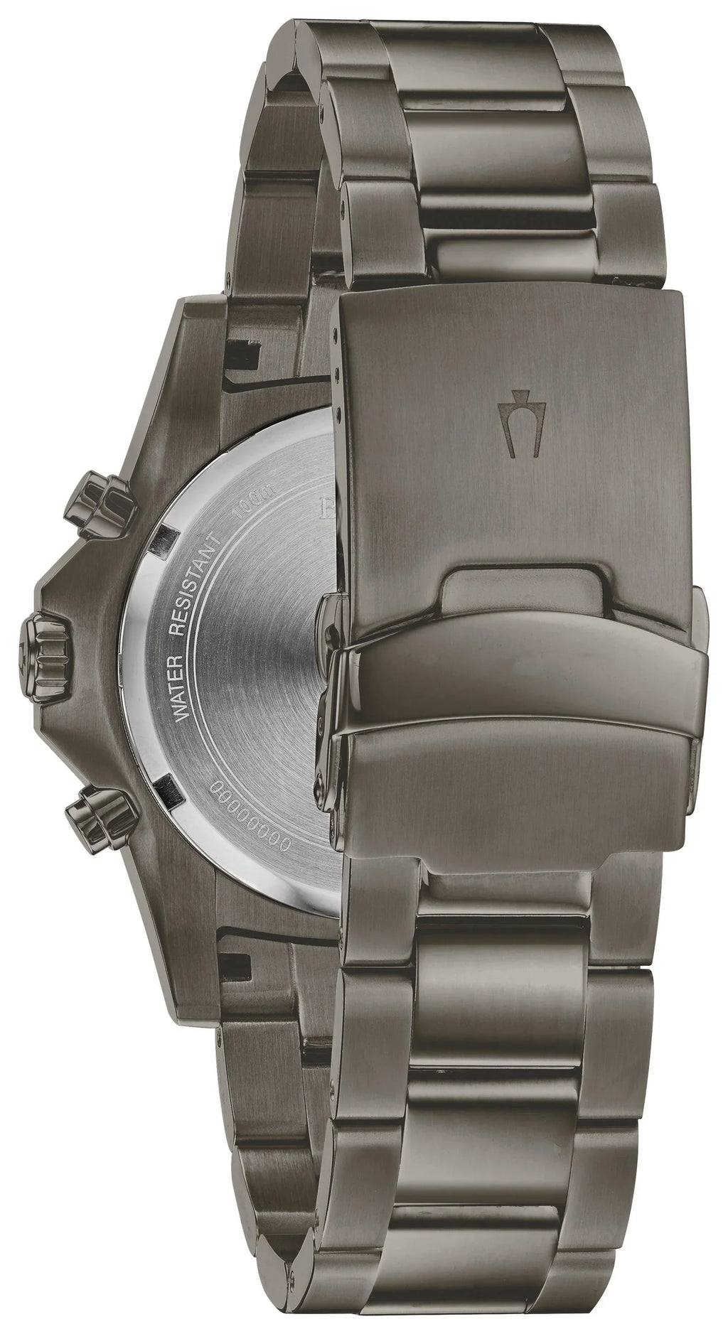 Stainless Watch Men's - Bulova Chronograph 98B337 Steel IP Gray
