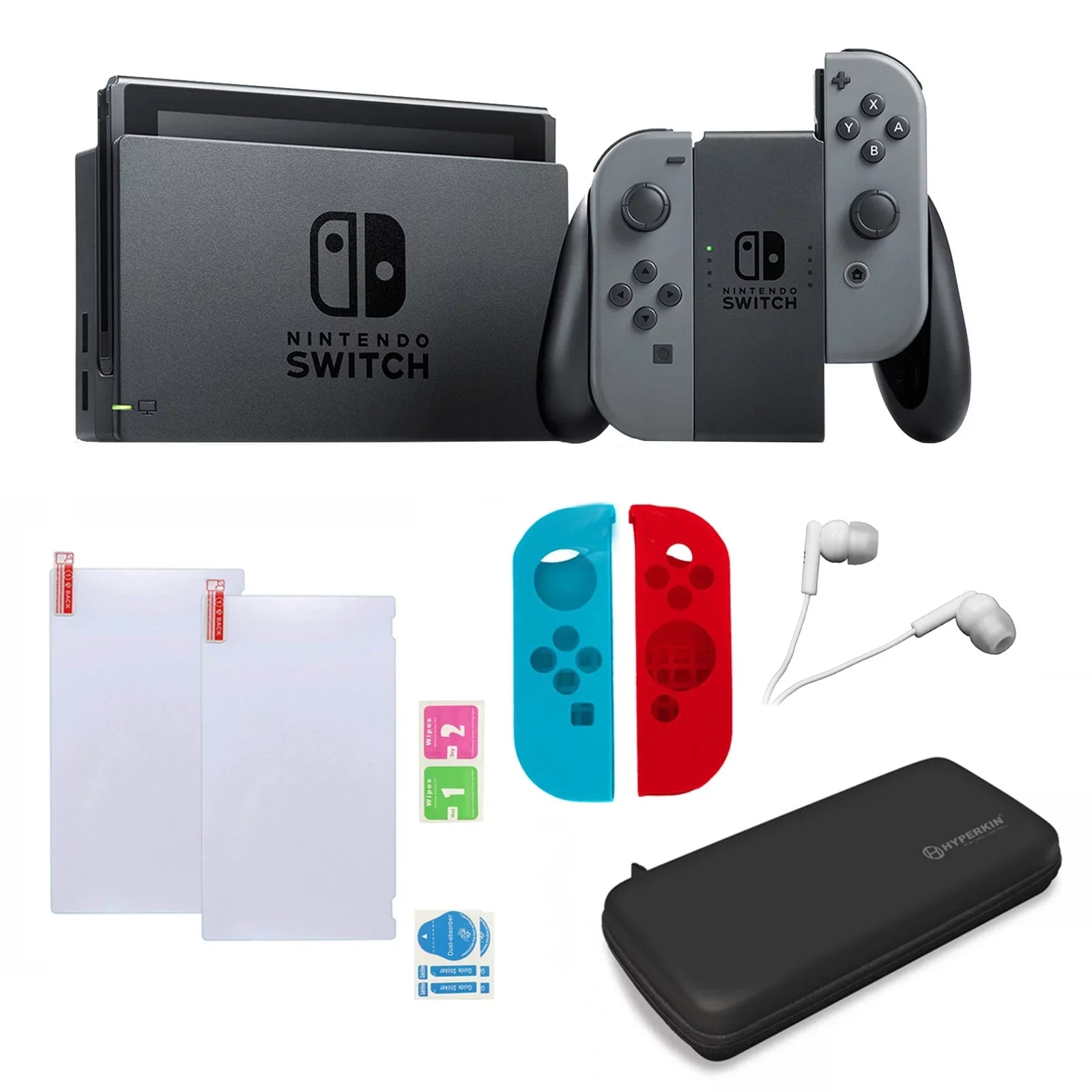 Sleevs in Bundle and Switch with Nintendo Accessories Gray