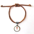Ice Cup Bracelet Leather Jewelry Wristband Cherry Sweet Conical Brown Hide Rope