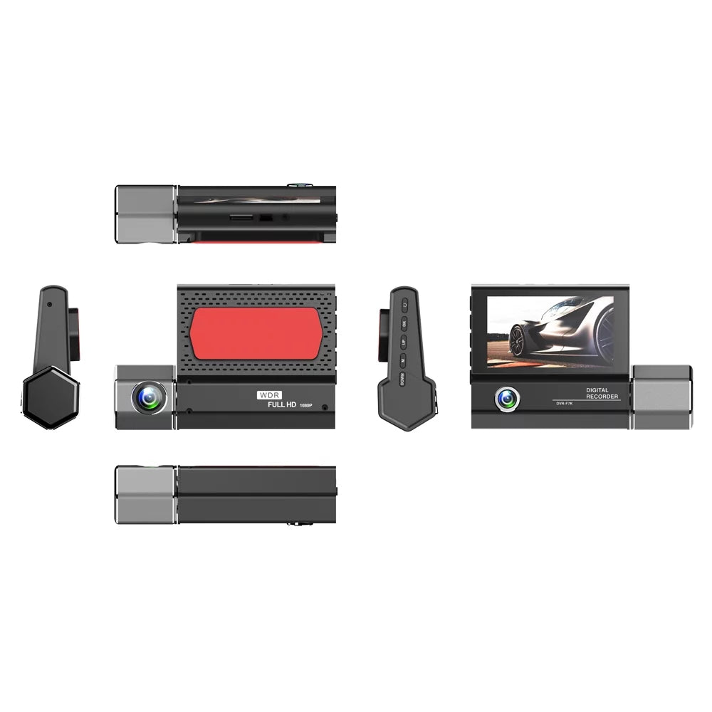 4in 3 Cam Car Car Mirror Camera Cameras Recorder Clear Rearview Dash Safety Car Video Recording Recorder Driving Auto Camcorder Docooler