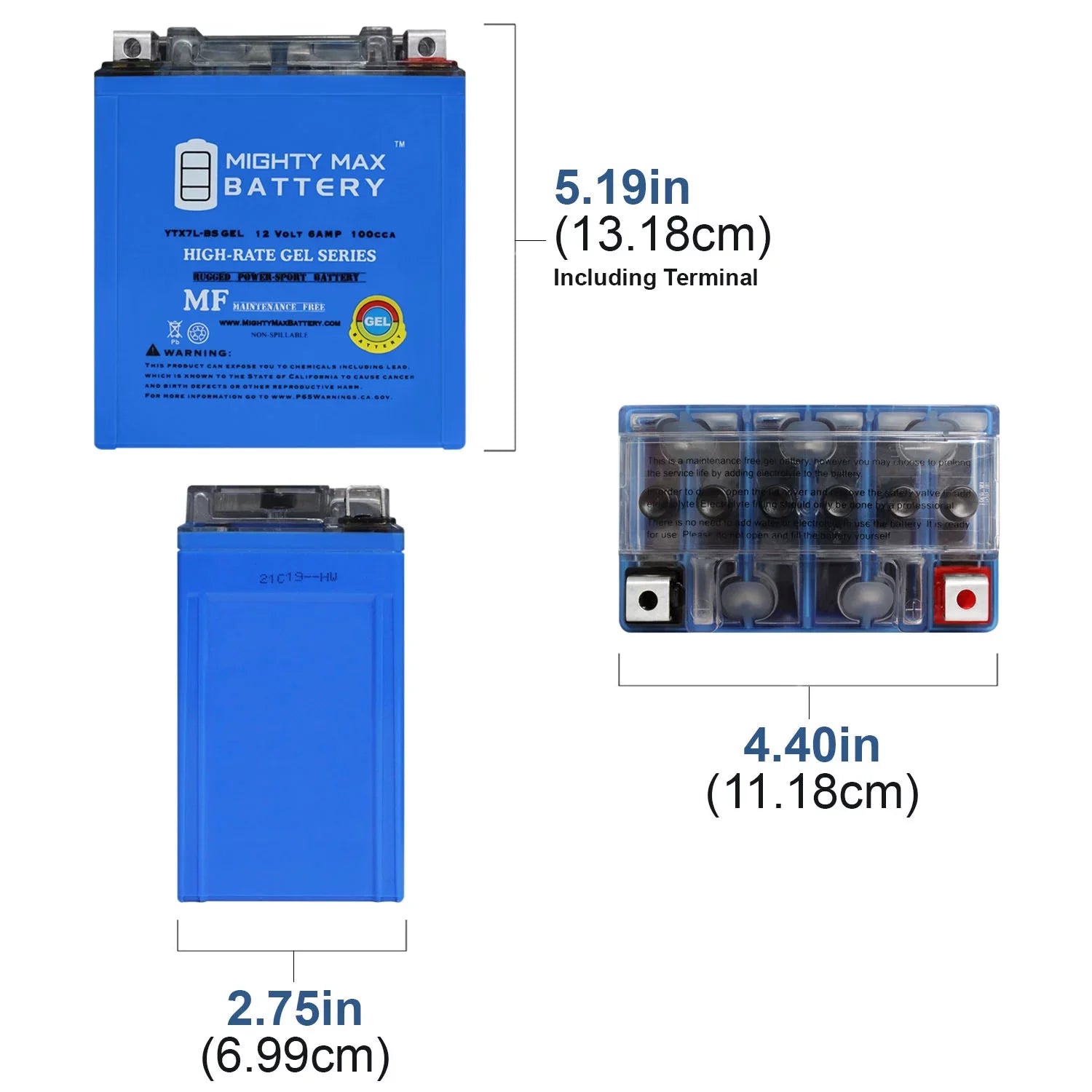 Battery for 100CCA Yamaha Replacement 6AH YBR 12V 125 2007