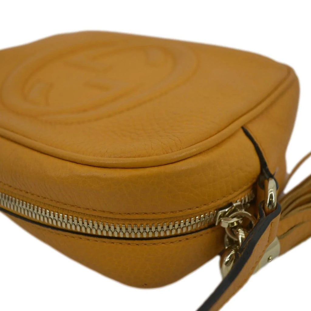 308364 Soho Pre-owned Orange Leather Bag Crossbody Camera Disco