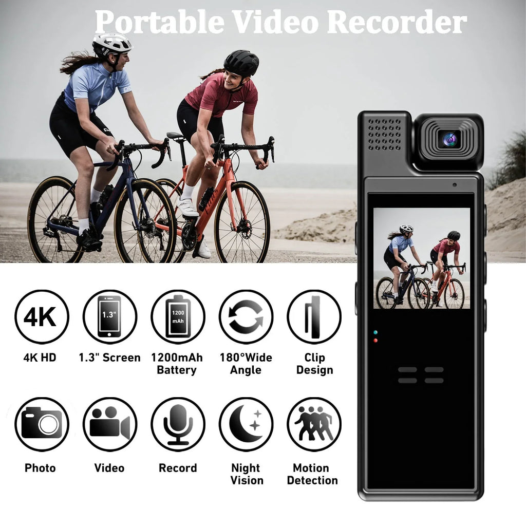 GoolRC Camera Hour 180°Lens and Screen, Rotatable, with Day WiFi, Night Recording, Video Document Life, Your 1.3in Audio 6 Battery Body TFT Vision
