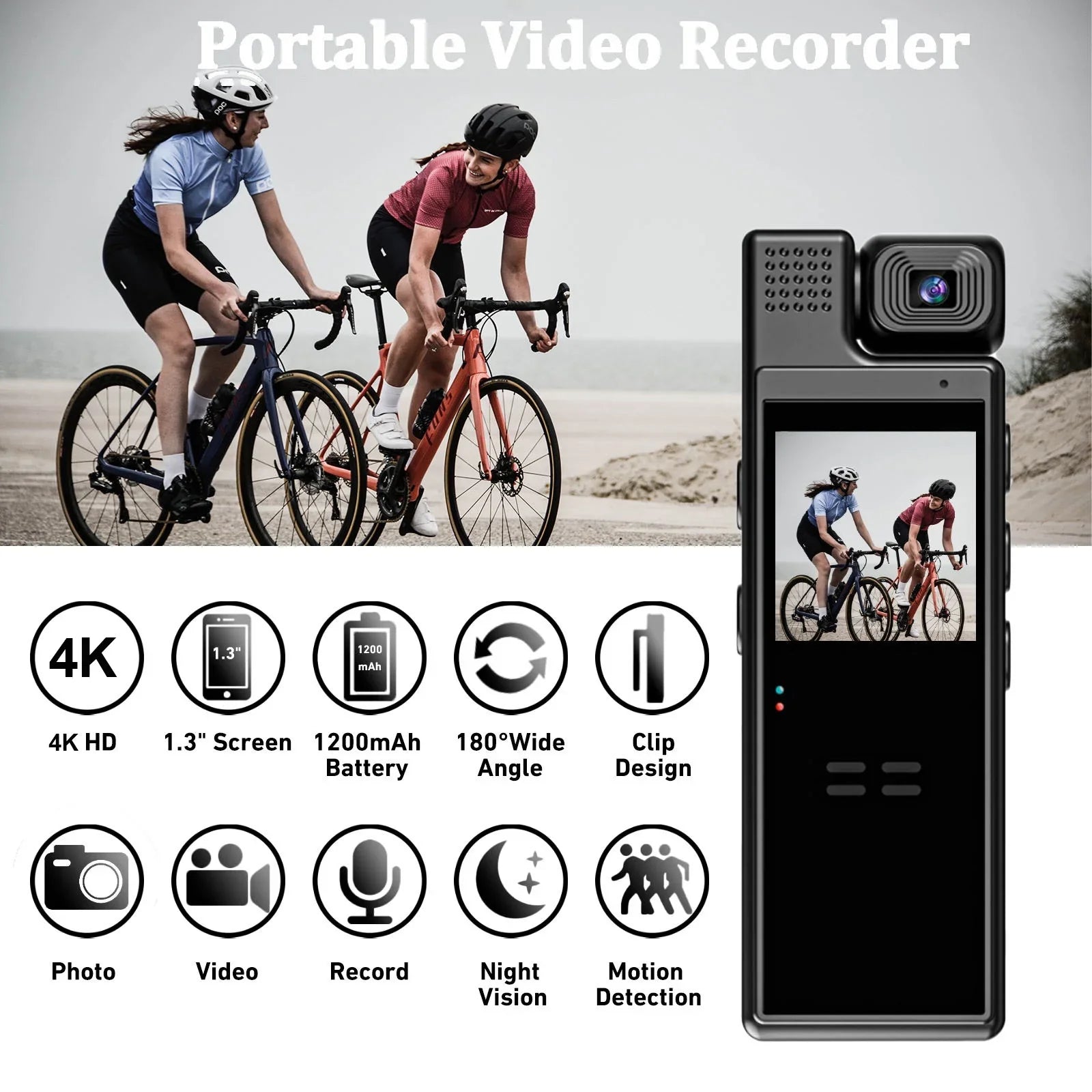 GoolRC Camera Hour 180°Lens and Screen, Rotatable, with Day WiFi, Night Recording, Video Document Life, Your 1.3in Audio 6 Battery Body TFT Vision