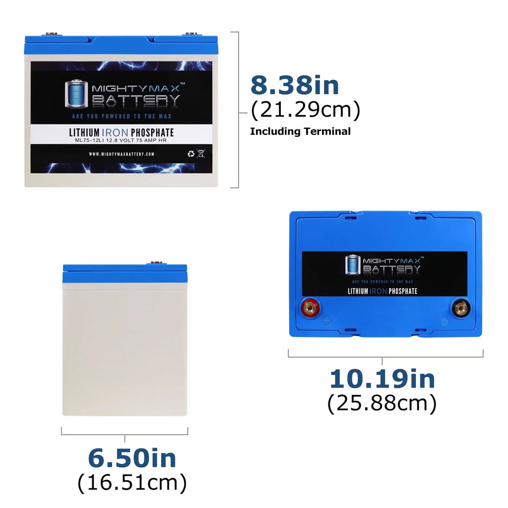 BW 75AH Way Replacement Battery 12V Group for Bright EV24 Lithium Z