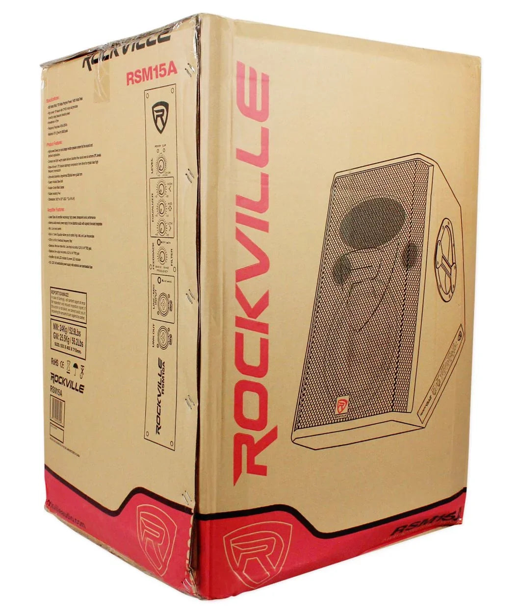 2-Way 15" 1400 Powered Rockville Floor Speaker Watt Monitor Active RSM15A Stage