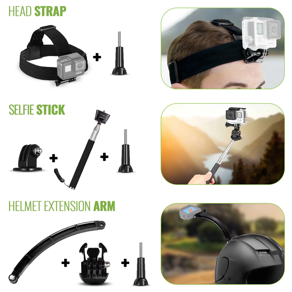 Action Kit, DiGiNerds for Insta360, - 50-in-1 Accessory GoPro, AKASO Compatible Fusion, Camera DJI,
