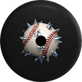 Softball Jeep Backup Wrangler RV Tire Stiching Red JL for Spare 2019 2018 Cover 33 Camera Spiked Baseball Inch