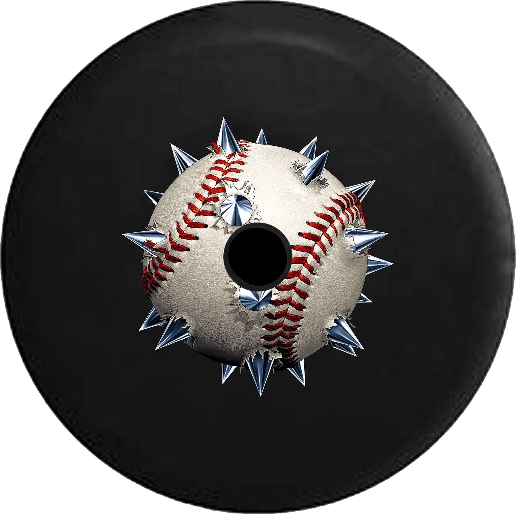 Softball Jeep Backup Wrangler RV Tire Stiching Red JL for Spare 2019 2018 Cover 33 Camera Spiked Baseball Inch