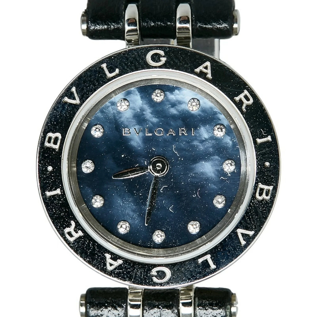Pre-Owned Quartz BVLGARI Stainless B Ladies Watch Zero Dial BZ23S One Navy (Good) Bvlgari Diamond Shell Steel