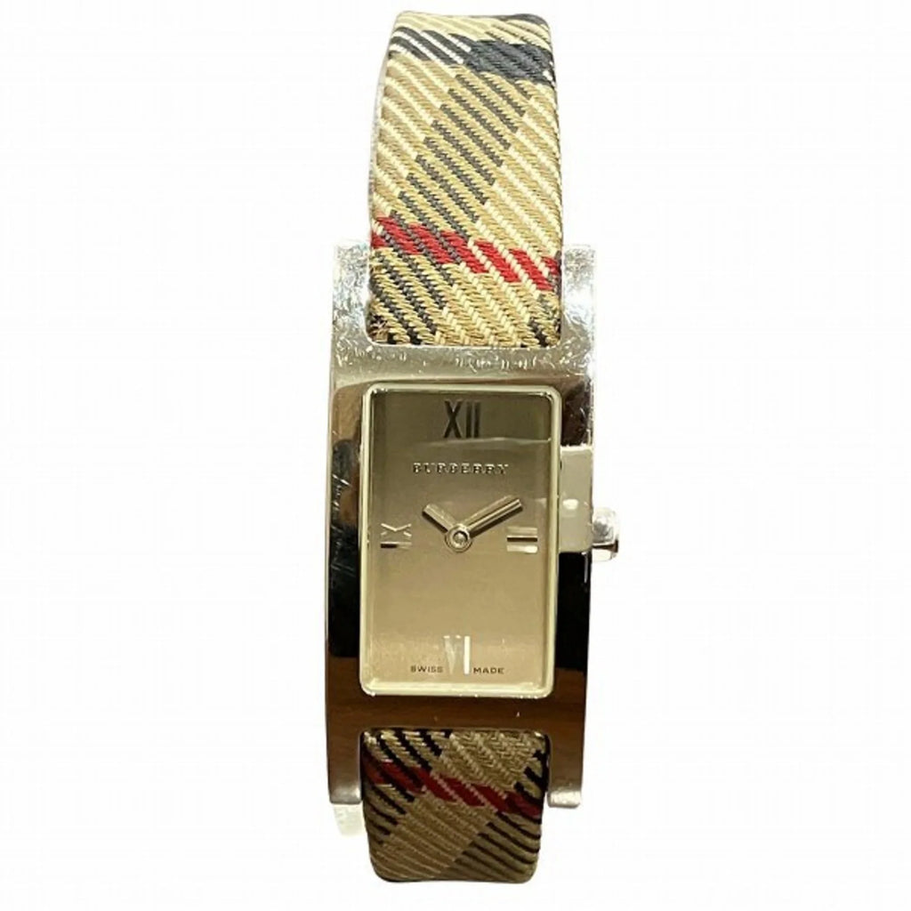 Quartz BU1015 Women's Burberry Check Watch Pre-Owned (Good) Square