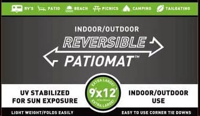 Rug designs) 2 12' 9' (Reversible Patio x Mats Gray with exterior