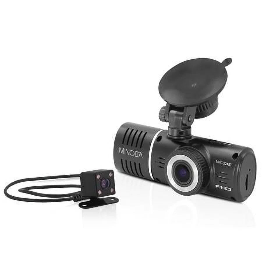 2.45" 3-Channel LCD Camera Black Dash with MNCD245T Screen Rear and View Front Full HD Recording,