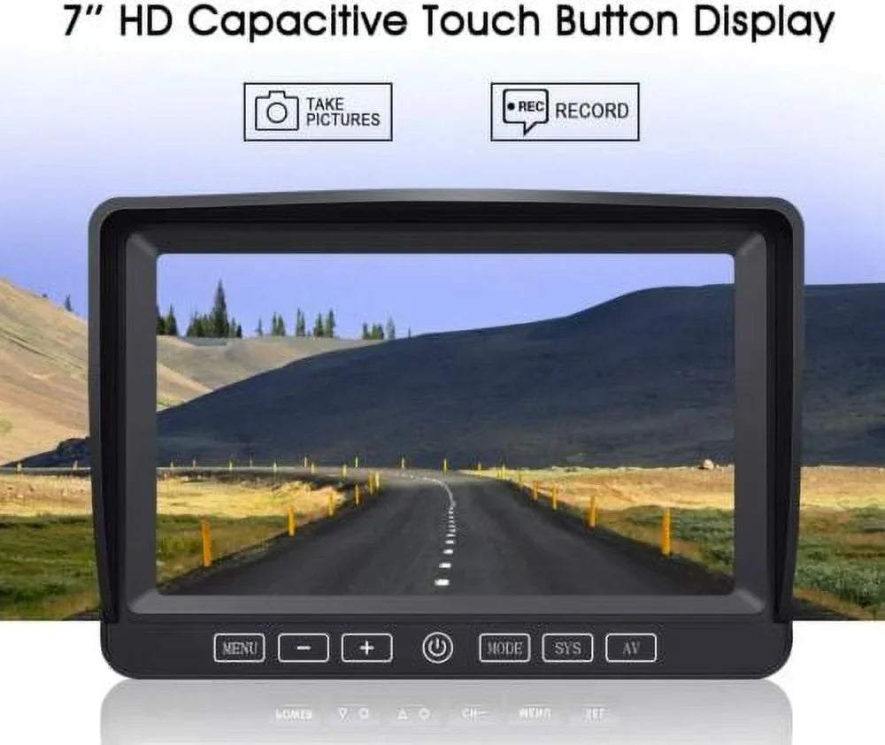 1080P Back Truck 7" Camera Rv Up Trailer for Waterproof ZEROXCLUB RV Vision Box Semi Bus BY704 Backup Camera Night HD Wired Kit Monitor