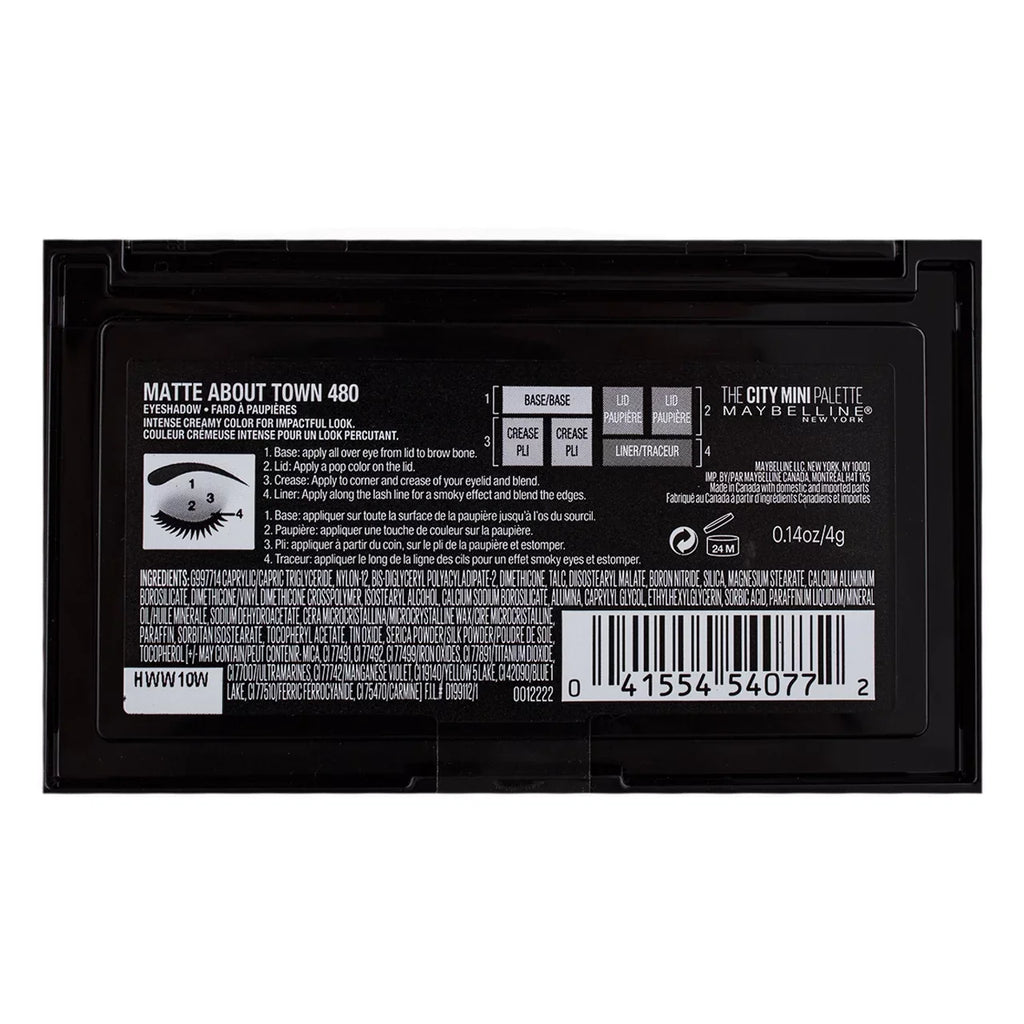 City Town of Maybelline (Pack Eyeshadow About 6) Mini Makeup, The 0.14 Matte oz Palette