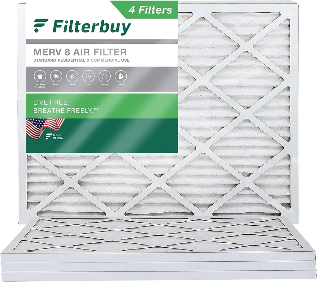 Furnace Filterbuy Air MERV (4-Pack) Filters AC HVAC 8 Pleated 18x21x1