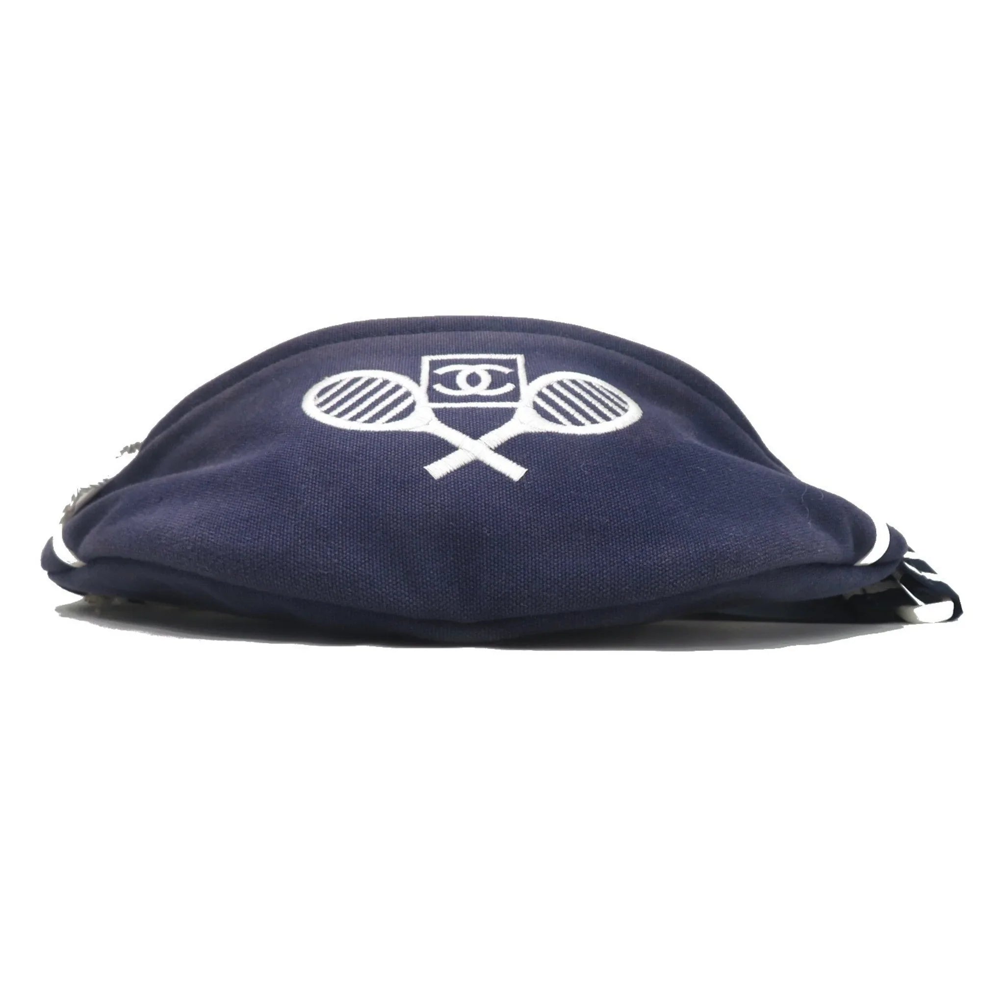 Sportsline Waist (Good) Navy/White Pre-Owned Body Canvas Women's Bag Men's