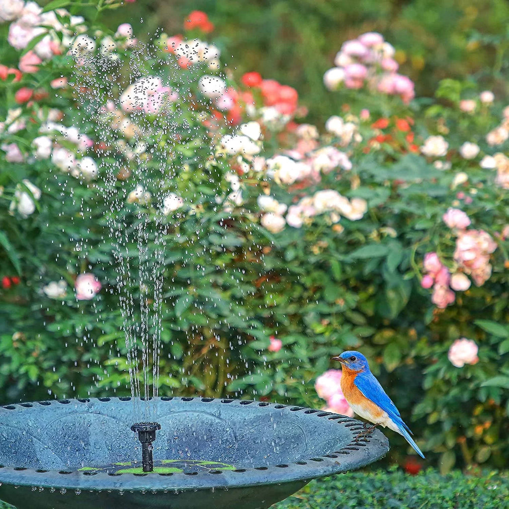 Fountain Fish Garden 6 3W Pump 1200mAh liquid Pump, for Tank, Bird Fountain Bath, Pond or Solar Decoration Floating Solar AISITIN Aerator with Nozzles, Battery, Built-in Pump Solar (Green)