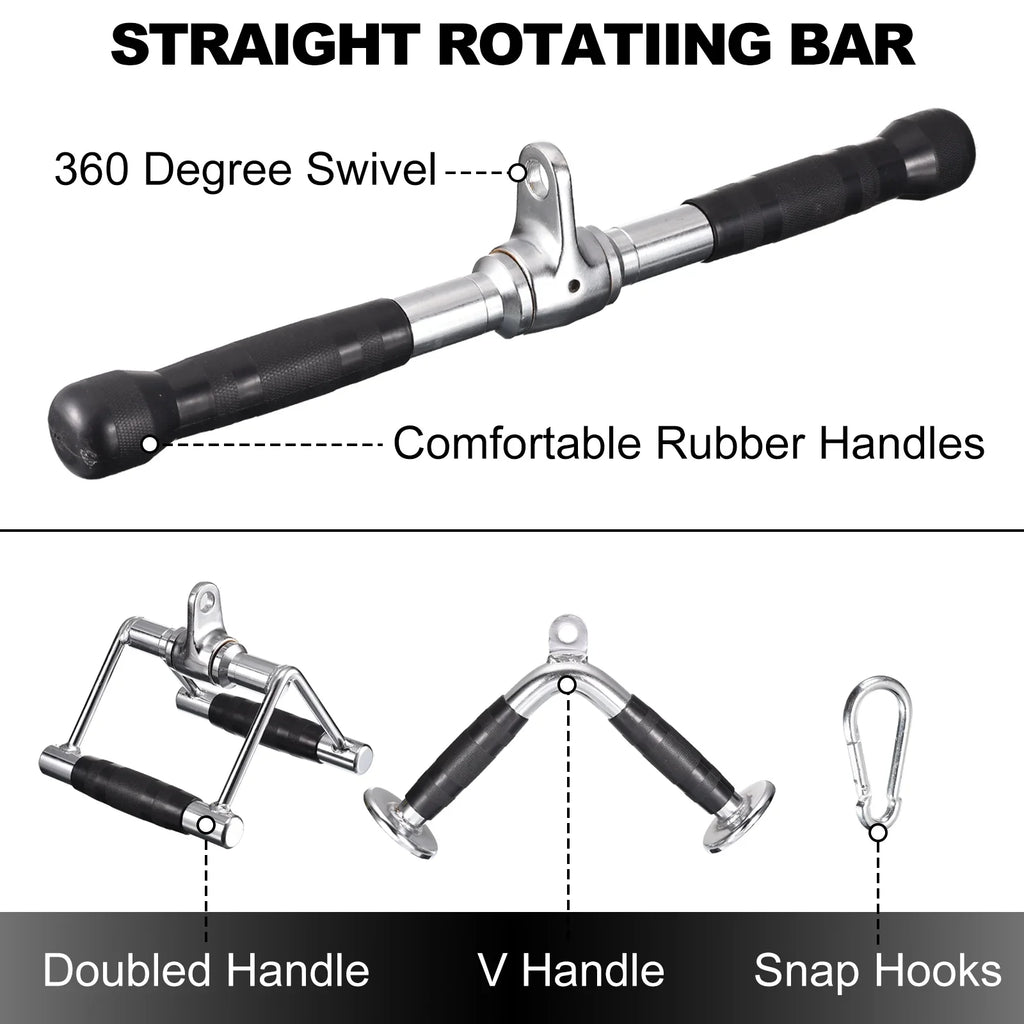 Tricep Silver Cable Accessories, Press Machine for Gym Attachment Down